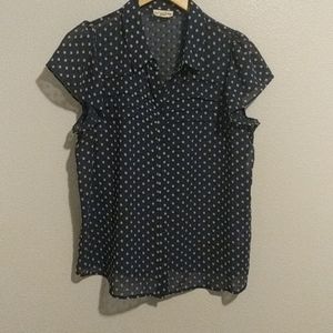 Maison Jules navy/white blouse